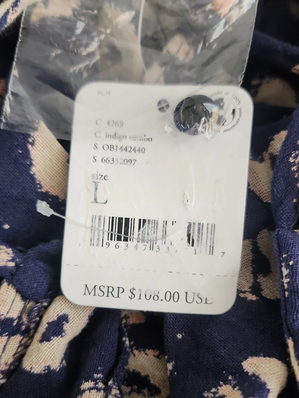 NWT Free People Women's Indigo Molly Tunic